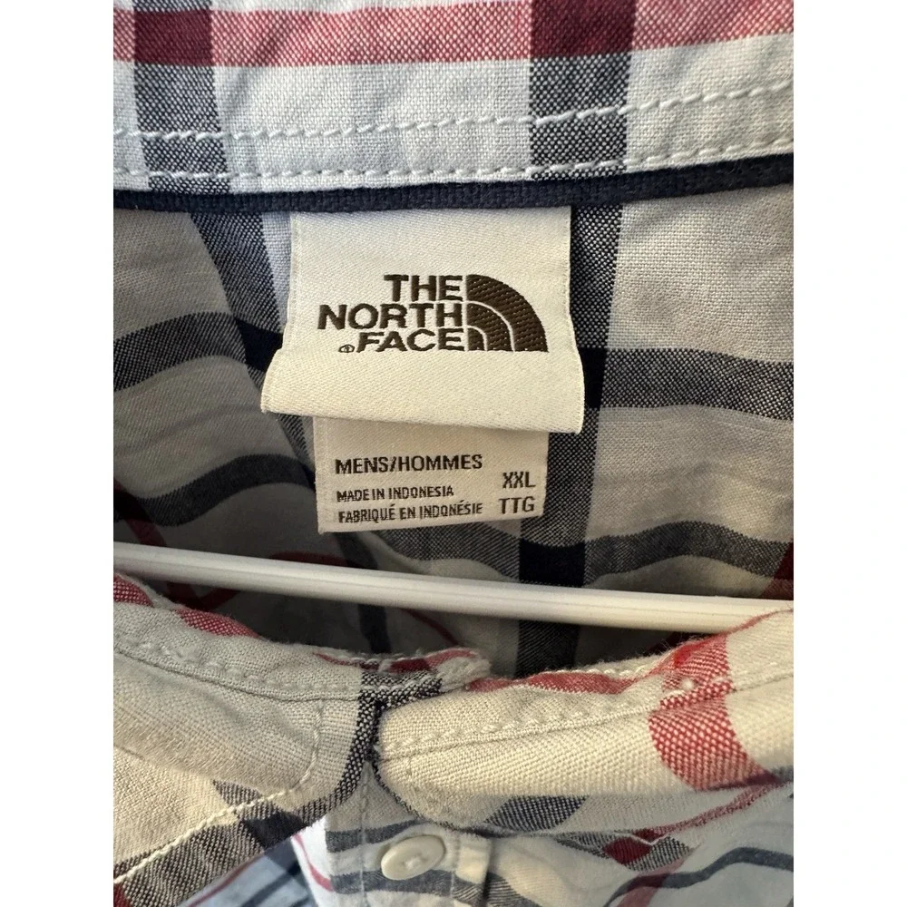 The‎ North Face Men's XXL 2XL Red Black Plaid 100% Cotton Button Front Shirt